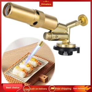 [Chinatera Malll] Portable Gas Torch 1300 Degrees Flame Butane Torch Adjustable Flame Flame Butane Burner Flamethrower Kitchen Supplies