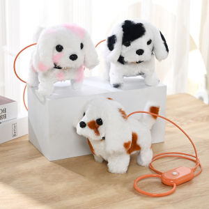 Hot Funny Barking Plush Dog Toy Leash Electric Walking Dog Toy Simulation Puppy Toy Baby Craw Learning Toy Childrens Toy Gifts