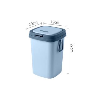 Tempat Sampah Kamar Kotak Tertutup Tong Dapur Kamar Keranjang Plastik Serbaguna HH