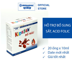 Thực Phẩm BVSK KIDSJAN Bổ Máu - Hỗ Trợ Bổ Sung Sắt Giảm Triệu Chứng Thiếu Máu Do Thiếu Sắt (Hộp 4 Vỉ x 5 Ống x 10ml)