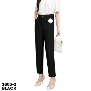 FASHION TREND High Waist Trouser Pants 28-38 Lining Solid Colors Chic Fashion Casual & Formal Wear #2803-2