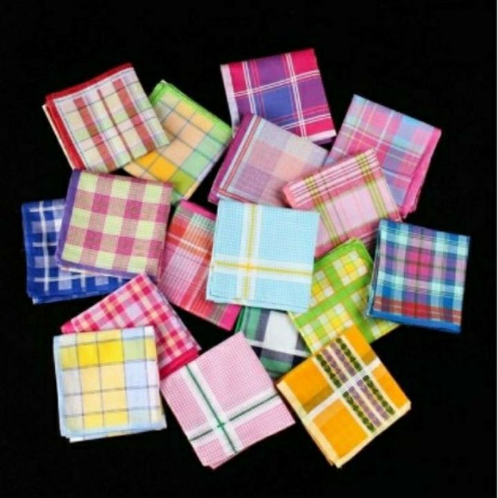6/12%20PCS%20Unisex%20Assorted%20Cotton%20Handkerchief%20Cotton%20Fabric%20School%20Office%20Use%20Handkerchief%20-%20Image%202