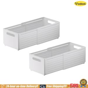 [VOS] 2Pcs Retractable Storage Bins with Handles Expandable Storage Boxes