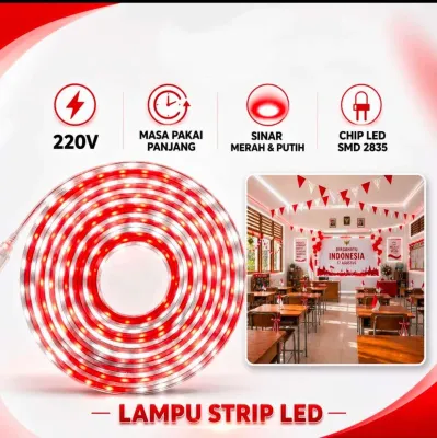 Paket Lampu LED Strip Selang RGB 2835 Outdoor 10M 15M 20M 25M 30M 220V LED RGB Waterproof