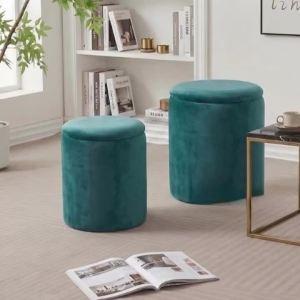 xpkQ Simplicity Round Stools Cloth Fabric Shoe Bench Indoor Storage Foot Stool Practical Living Room Household Daily Furniture Decor P7Q2M