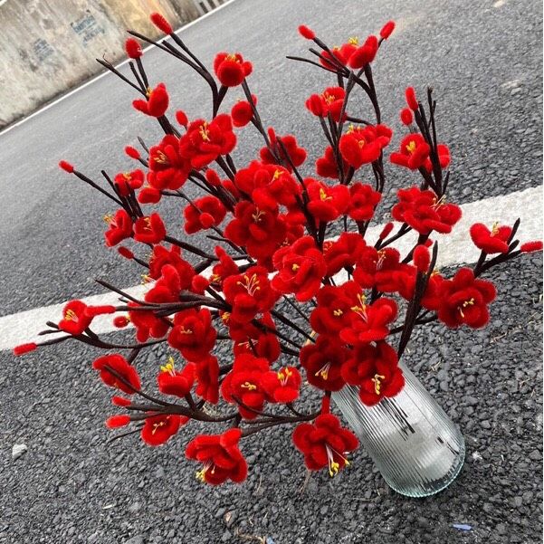 Set Nguyên Liệu Kẽm Nhung Làm 10 Cành Hoa Đào Tết (Có Video hướng dẫn ...