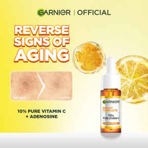 NEW Garnier 10% Pure Vitamin C Overnight Serum - – Skincare for Brightening Dark Spots Acne Marks Hyperpigmentation Skin barrier repair