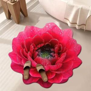 50*50CM 3D Floral Floor Mat Diatom Mud Bath Mat | Super Absorbent Anti-Slip Bathroom Foot Mat for Quick Dry(Free Shipping)