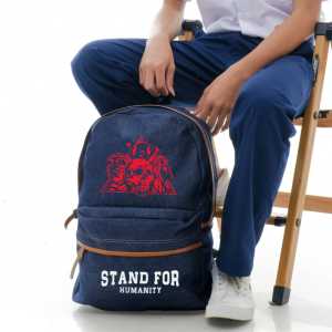 tas ransel sekolah backpack ransel sablon bahan jeans exciteds