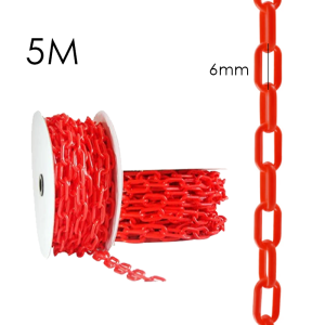 5 Meter Plastic Warning Barrier Chain 6mm/8mm Traffic Safe Warning Cone Chain