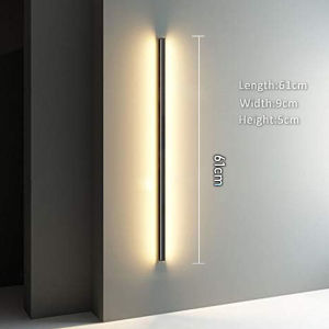 Outdoor Wall Lights Solar Patio Long Panel LED Lamp Outside Front Door Entryway Balcony Fence Up Down Warm Lighting Last 10Hrs