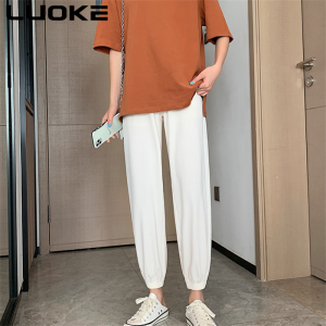 Luoke Ice Sports Pants Womens Thin High Waist Loose Legged Knickers Fairy Cool Pants Harlan Mosquito Pants
