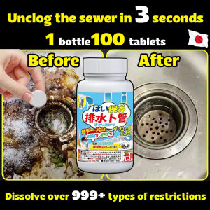 🔥Japan Technology Drain Cleaner powder Fast Action! toilet clogged remover Dissolve HairOil 999+ Clog in 5 Mins pipeline dredging agent No Scrub No Harm Pipes Toilet clogged remover powder heavy duty Toilet clogged remover