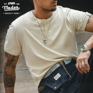 Maden brand tooling style men youth summer new American retro Henry Stallone Jason Statham heavyweight short-sleeved shirt army green tough T-shirt