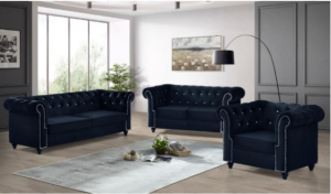 3 Seater Sofa Chesterfield British/ European 2 Seater 1 Seater Velvet Fabric Sofa Set Kerusi 3 Seater Kerusi Diamond