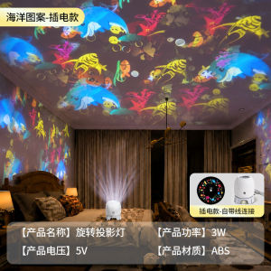 Ocean Starry Projector Lamp USB / Rechargeable Touch Dimmable Night Light Underwater World Projection Ambient Light for Bedroom Kids Gift