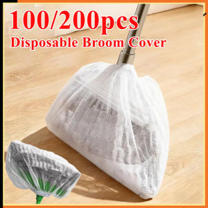 100/200Pcs Disposable Broom Dust Cover Non-woven Fabric Durable Elastic Penutup Debu Penyapu扫把套