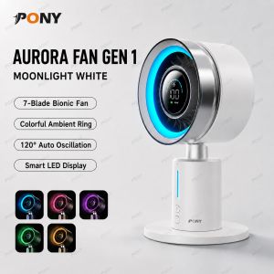 PONY Aurora Desktop Air Circulation Fan Kipas Meja 100 Speed LED Display 120° Oscillation Type-C