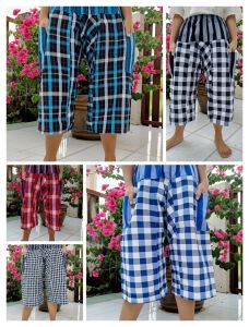 กางเกงผ้าขาวม้าฝ้ายผสมโทเร ขนาด XL