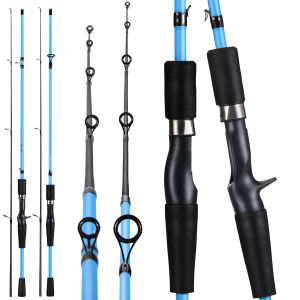 Sougayilang Fishing Rod Spinning Casting Rod 180cm 2 Section Glass Fiber Fishing Stick Bass Carp Rod