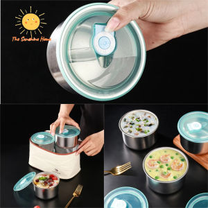 Stainless Steel Circular Leak Proof Sealed Heat-resistant and Insulated Portable Storage Food Lunch Box with Lid