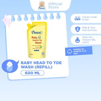 Pureen Baby Head to Toe Wash (600ml) - Refill Pack