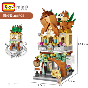 New Arrival Ready Stock LOZ Nano Diamond MINI Street Diamond Creative Brick No.1641 Squirrel Nut Shop 485pcs Education building block bricks toys gift