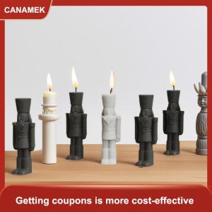 【CANAMEK】 1pcs người lính nến thạch cao xi măng Vua figurine sáp sản phẩm đúc công cụ cho DIY 3D nutcracker trang trí Silicone khuôn