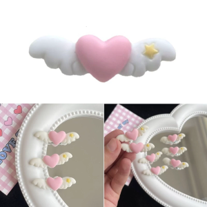 Matte Hair Clip for Hot Girls Fresh Heart Wing Shape Hair Barrettes Duckbill Ponytail Hair Barrettes for Teens Girls