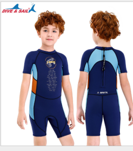 (ฟรีหมวก) ชุดว่ายน้ำเด็กเก็บอุณหภูมิ WetSuit กันหนาว กันแดดหนา 2.5 mm. น้ำหนักเบา แห้งง่าย ไม่อมน้ำ💦ฟรีหมวกว่ายน้ำ💦😊mommylanla💦🚚