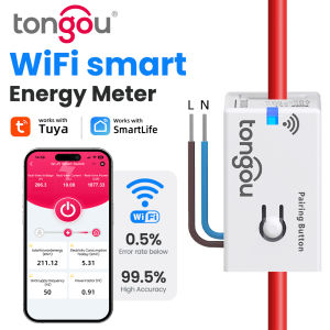 TONGOU Tuya Smart WiFi Energy Meter – 1-50A Real-Time Power & Energy Monitoring Home Assistant Compatible