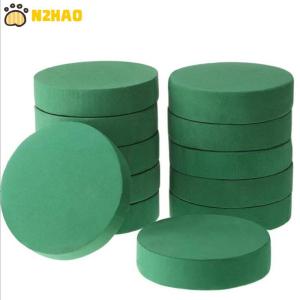 【N2HAO】 Green Floral Foam 10x4cm Round Floral Foam Brick Multi-purpose Dry Floral Foam Blocks Flower Mud DIY Flower Arrangement Kit