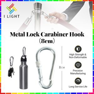 (Fast Delivery)6cm-12cm Heavy Duty Metal Lock Carabiner Hook Snap Clip D-Ring For Outdoor Activities