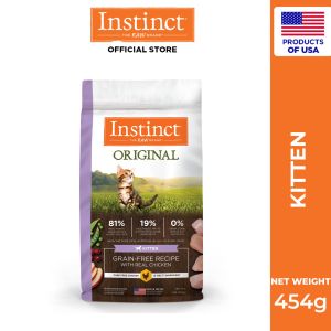 Instinct Original Grain Free Dry Cat Dog Kitten Food Chicken Salmon Trial Bag 1LB/454g