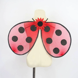 Glitters Ladybird Wings Girl Lady Bug Fancy Dress Festival Party Masquerade Halloween Ladybird Cosplay Costume Kid Adult