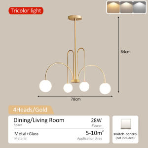 Modern Ceiling Chandelier For Living Room Pendant Lamp Tri Color LED Light Bar Counter Drop Lamps Dining Hanging Lights