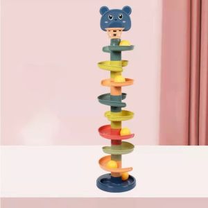FEELDG Assembled Baby Development Sensory Toy For Babies Early Educational Games Rolling Ball Tower Baby Toy Stacking Track