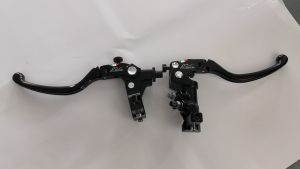 Motorcycle modified parts hydraulic push brake CNC aluminum alloy fashion style double pump horn han