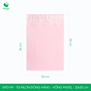 MT01HP - 20x30 cm - 100 túi nilon đóng hàng niêm phong túi gói hàng túi niêm phong - Hồng pastel