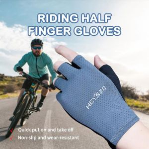 MUQZI Mens And Womens Shock-absorbing Fingerless Cycling Equipment Sun Protection Silicone Half Finger Gloves Fitness Gloves Cycling Gloves Touch Screen Glove