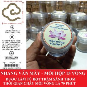 Hộp 15 Vòng Nhang Trầm Hương Nén Hình Vân Mây Cao Cấp Trầm Hương Quảng Nam