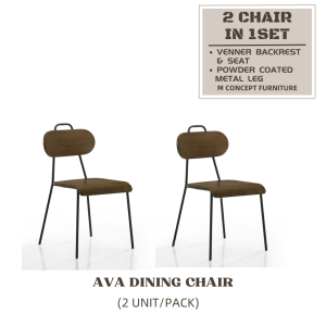CHF AVVA Powder Coated Metal Dining chair Color: Walnut