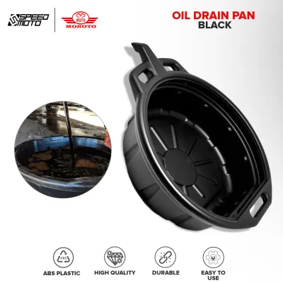 MOKOTO OIL DRAIN PAN 10L STORAGE BLACK ABS PLASTIC WAST ENGINE OIL COLLECTOR TANK UNIVERSAL FOR MOTORCYCLES AND CARS