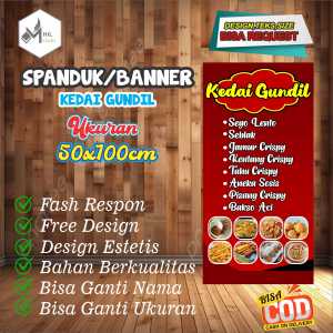 Spanduk Banner Size 50x100cm Kedai Gundil Free Custom Design