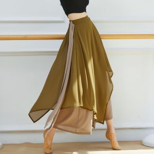 Quần múa cổ trang quần váy chiffon vạt xéo ống rộng phong cách Trung Hoa MQ12