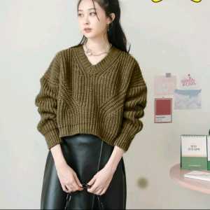 vneck crop long Sleeve