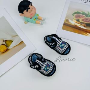 Linaria Newborn baby shoes for boys aged 0-18 months embroidered English letters ABC checkered pattern safety toe protection shoes breathable baby sandals specially designed for newborns lightweight soft-soled outdoor walking shoes.