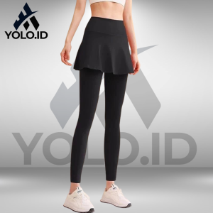 Legging Rok Celana Olahraga Senam Wanita Highwaist Polos