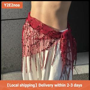 【Local shipping】 Đa năng múa bụng eo chuỗi tua tam giác khăn thắt lưng Jazz phụ kiện khiêu vũ Ấn Độ kỳ nghỉ múa rèm