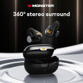Monster MQT60 OWS Wireless Bluetooth 5.4 Headphones Long Life Gaming Earphones HIFI Stereo Sound Sport Earbuds With Mic. 